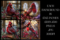 Christmas Background, Christmas Cardinal Bird Background s16 Product Image 2