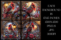 Christmas Background, Christmas Cardinal Bird Background s17 Product Image 2