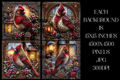 Christmas Background, Christmas Cardinal Bird Backgrounds s2 Product Image 2