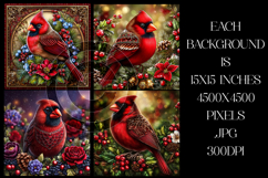 Christmas Background, Christmas Cardinal Bird Backgrounds s3 Product Image 2