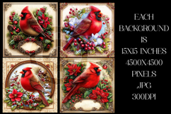 Christmas Background, Christmas Cardinal Bird Backgrounds s4 Product Image 2