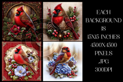 Christmas Background, Christmas Cardinal Bird Backgrounds s5 Product Image 2