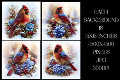 Christmas Background, Christmas Cardinal Bird Backgrounds s7 Product Image 2
