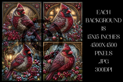 Christmas Background, Christmas Cardinal Bird Backgrounds s8 Product Image 2