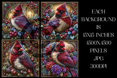 Christmas Background, Christmas Cardinal Bird Backgrounds s9 Product Image 2