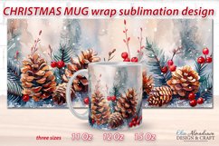 20 beautiful Christmas wrap designs for sublimation on 11Oz, 12Oz and 15Oz MUGS with cozy watercolor patterns.  cricut mug press