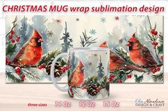 Christmas Mug Sublimation Template| Mug Wrap PNG Watercolor Product Image 1