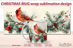 Christmas Mug Sublimation Wrap| Mug Template PNG Watercolor Product Image 1
