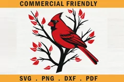 Christmas floral cardinal bird SVG,Christmas cardinal bird 9 Product Image 1