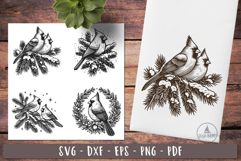 Christmas Cardinal designs Kitchen towel svgs