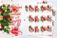 Beautiful Christmas Cardinals Printable Gift Tags &amp; Sheet Product Image 3