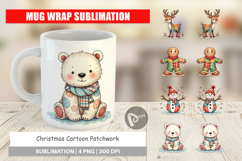 Christmas Cartoon Patchwork Mug Wrap Product Image 1