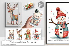 Christmas Cartoon Patchwork Digital Paper Product Image 1
