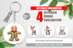 Christmas Cartoon Patchwork Keychain Product Image 1