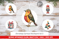 Christmas Cartoon Patchwork Wind Spinner Product Image 1