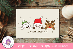 Christmas cartoon reindeer santa polar bear kawaii clipart Product Image 2