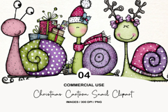 Christmas Cartoon Snail Clipart Product Image 1