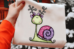 Christmas Cartoon Snail Clipart Product Image 2