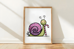 Christmas Cartoon Snail Clipart Product Image 3