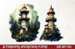 Christmas Castle Clipart Sublimation, Christmas PNG Product Image 1