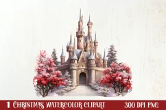 Christmas Castle Clipart Sublimation, Christmas PNG Product Image 1