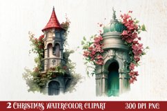 Christmas Castle Clipart Sublimation, Christmas PNG Product Image 1