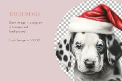 Dogs and Cats in Christmas Santa Hats | Watercolor Clipart Product Image 3