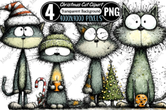 Christmas Cat Clipart Sublimation Product Image 1