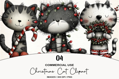 Christmas Cat Clipart Sublimation Product Image 1