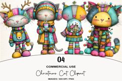 Christmas Cat Clipart Sublimation Product Image 1