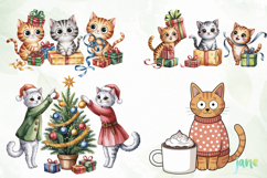 Christmas Cat Sublimation Clipart Product Image 1