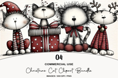 Christmas Cat Clipart Product Image 1