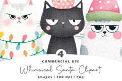 Christmas cat-clipart cat clipart Product Image 1