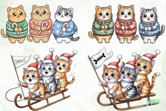 Christmas Cat Sublimation Clipart Product Image 1