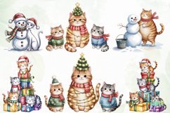 Christmas Cat Clipart Sublimation Bundle Product Image 6