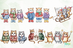 Christmas Cat Clipart Sublimation Bundle Product Image 4