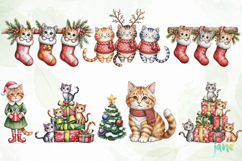 Christmas Cat Clipart Sublimation Bundle Product Image 2