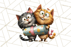 Christmas Chaos Cats PNG Clipart, Funny Pet Christmas Png Product Image 2
