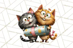 Christmas Chaos Cats PNG Clipart, Funny Pet Christmas Png Product Image 2