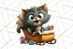 Christmas Chaos Cats PNG Clipart, Funny Pet Christmas Png Product Image 3