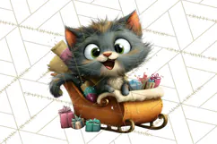 Christmas Chaos Cats PNG Clipart, Funny Pet Christmas Png Product Image 3