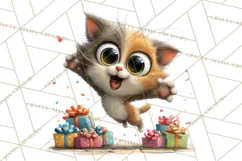 Christmas Chaos Cats PNG Clipart, Funny Pet Christmas Png Product Image 5