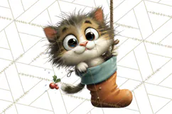 Christmas Chaos Cats PNG Clipart, Funny Pet Christmas Png Product Image 5