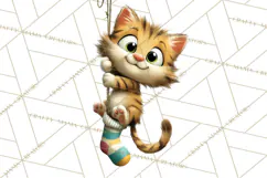 Christmas Chaos Cats PNG Clipart, Funny Pet Christmas Png Product Image 2