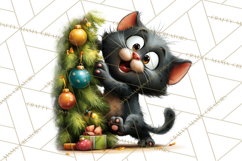 Christmas Chaos Cats PNG Clipart, Funny Pet Christmas Png Product Image 4