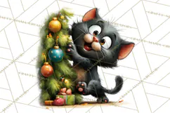 Christmas Chaos Cats PNG Clipart, Funny Pet Christmas Png Product Image 4
