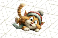 Christmas Chaos Cats PNG Clipart, Funny Pet Christmas Png Product Image 5
