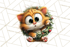 Christmas Chaos Cats PNG Clipart, Funny Pet Christmas Png Product Image 3
