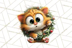 Christmas Chaos Cats PNG Clipart, Funny Pet Christmas Png Product Image 3