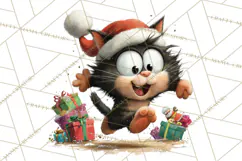 Christmas Chaos Cats PNG Clipart, Funny Pet Christmas Png Product Image 3